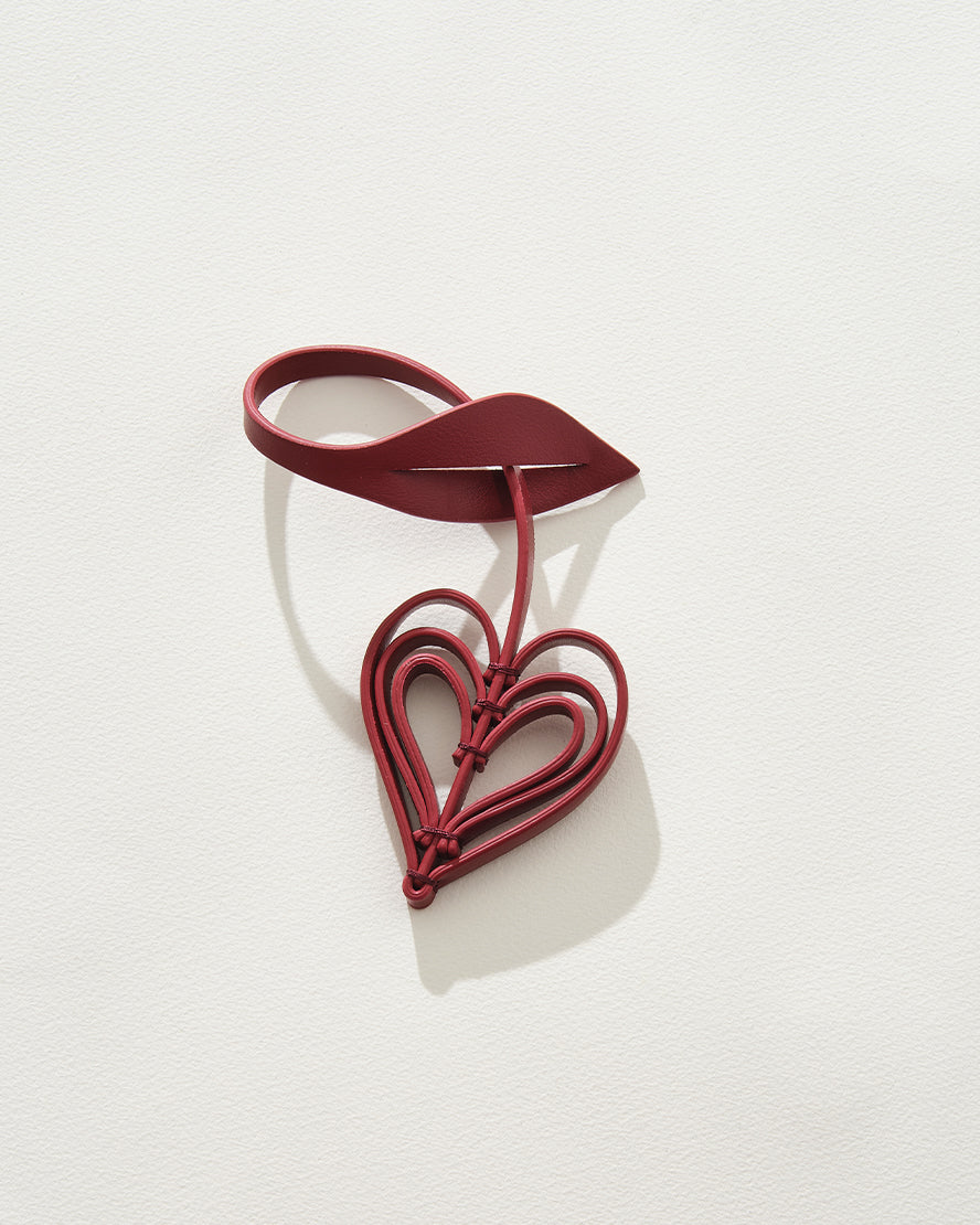 Image of Keychains. Product name - Heart Leather Charm in Charm colour by brand - Blanca Studio