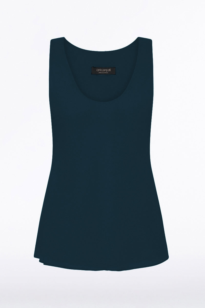 Carla Zampatti Hunter Georgette Scoop Cami (Green)