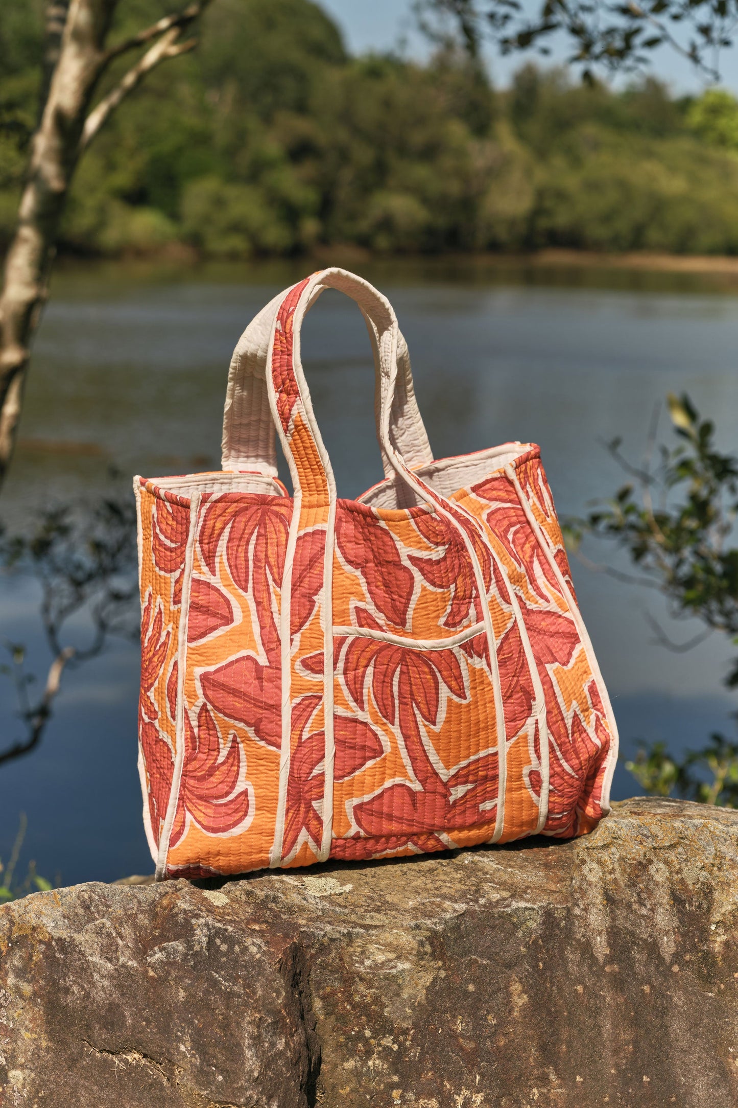 Image of Bags. Product name - Omaha Quilted Bag Orange in Orange colour by brand - Kabana