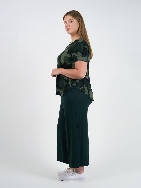 Lou Lou Ciara 7/8 Length Bamboo Culottes- (Dark Green)