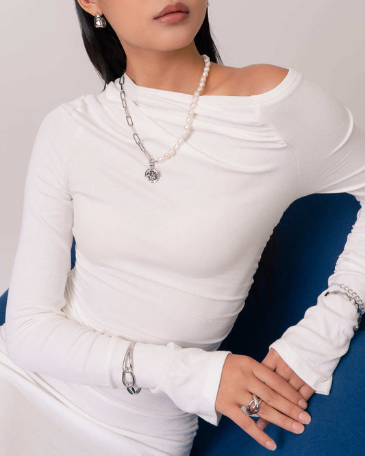 LAVANA Infinity Link Silver Cuff Bracelet