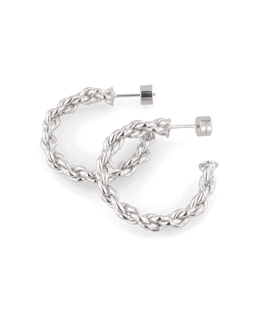LAVANA Interlace Silver Hoop Earrings