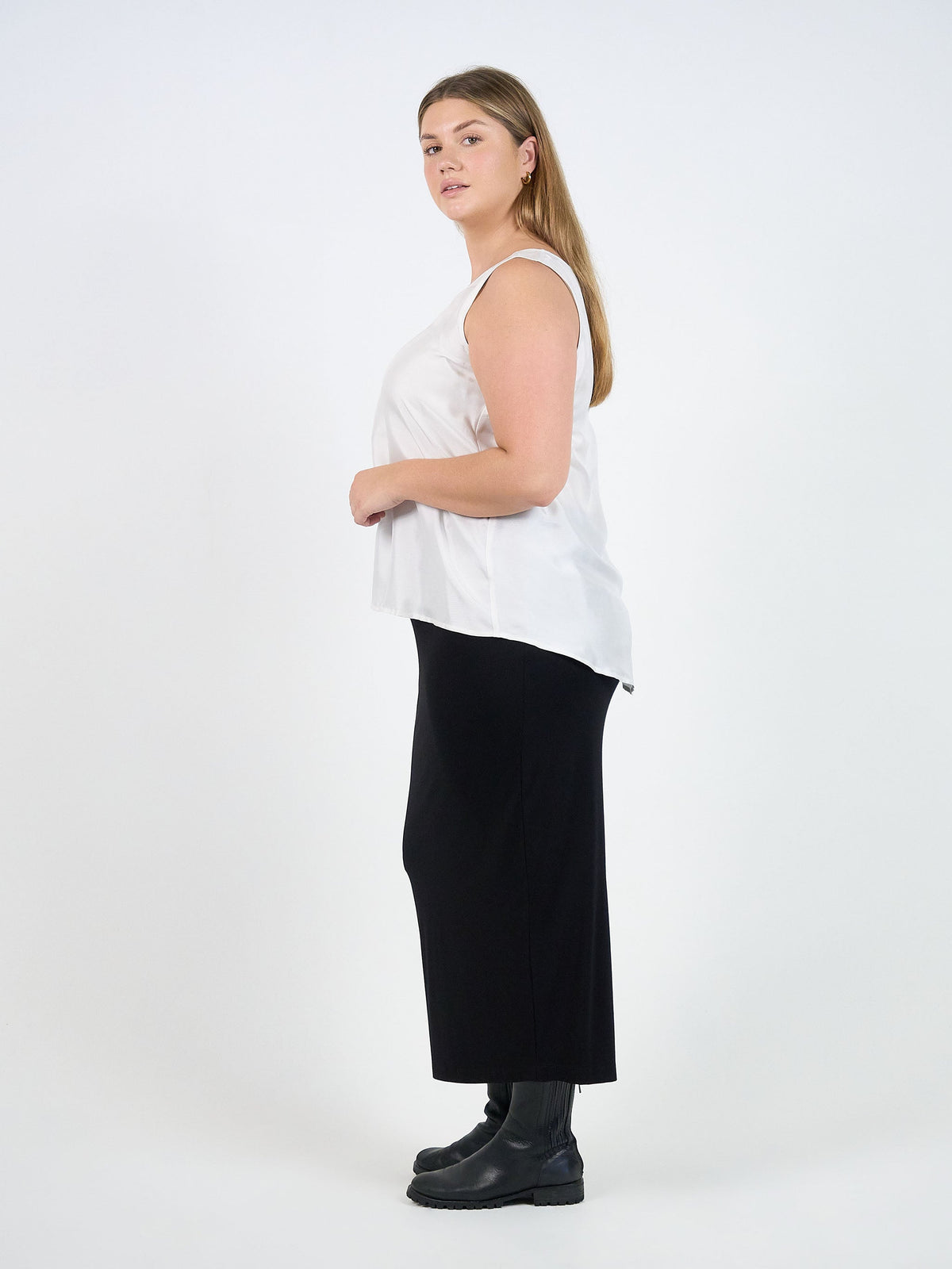 Lou Lou Iris Silk Sleeveless Camisole (Pearl)