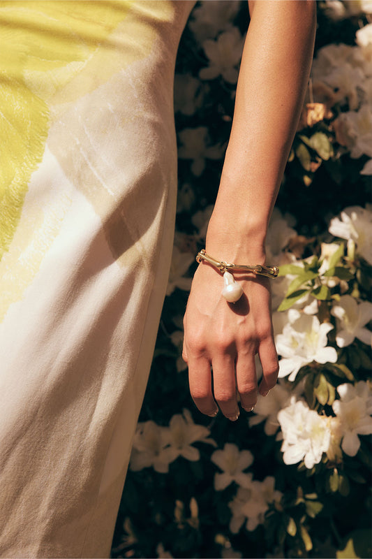 Freshwater Pearl Chain Bracelet (Gold)