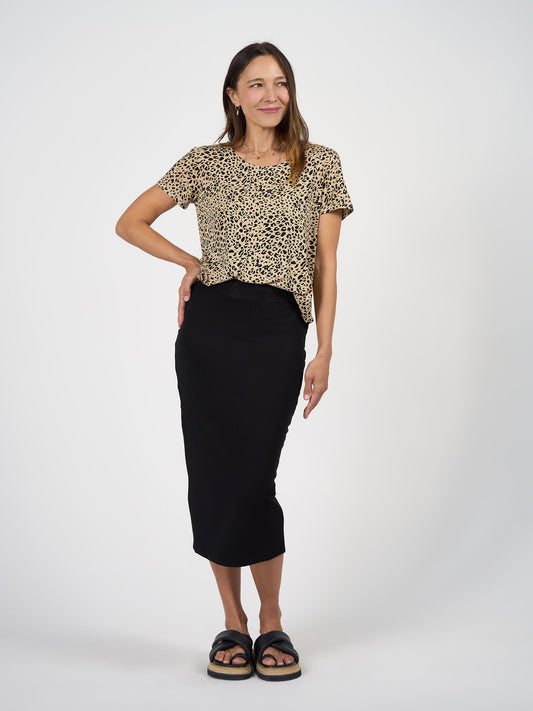 Lou Lou Janis Short Sleeve Bamboo T-Shirt (Brown Leopard)