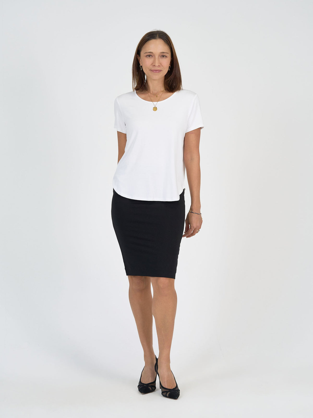 Lou Lou Janis Short Sleeve Bamboo T-Shirt (White)