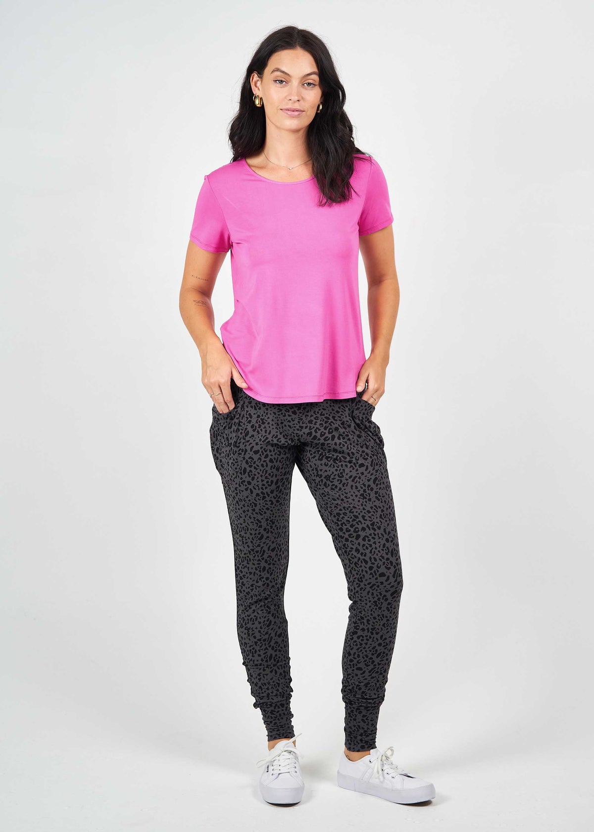 Lou Lou Janis Short Sleeve Bamboo T-Shirt (Rose Violet)