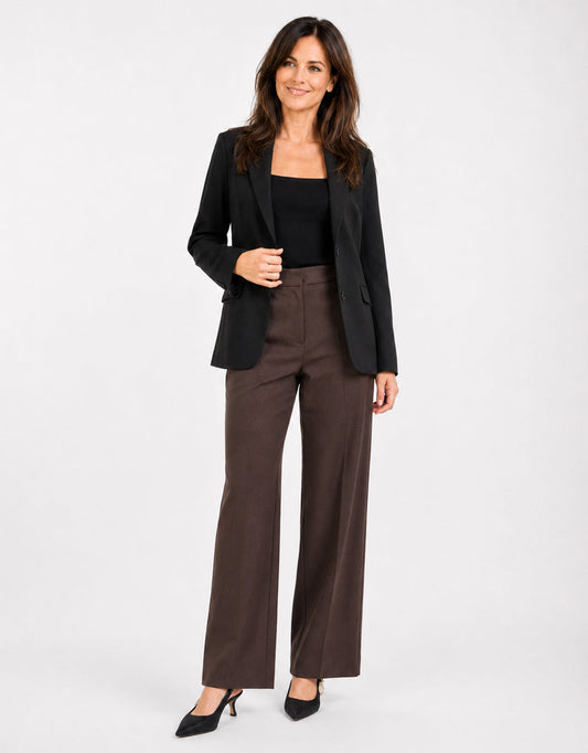 Among The Brave Jaunty Slant Pocket Wide Leg Pants (Dark Chocolate)