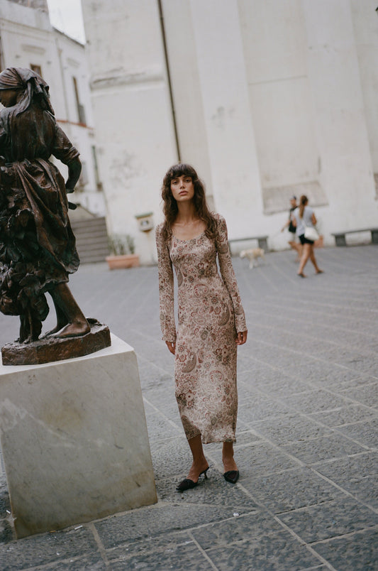 With Jéan Josephine Dress (Stone Paisley)