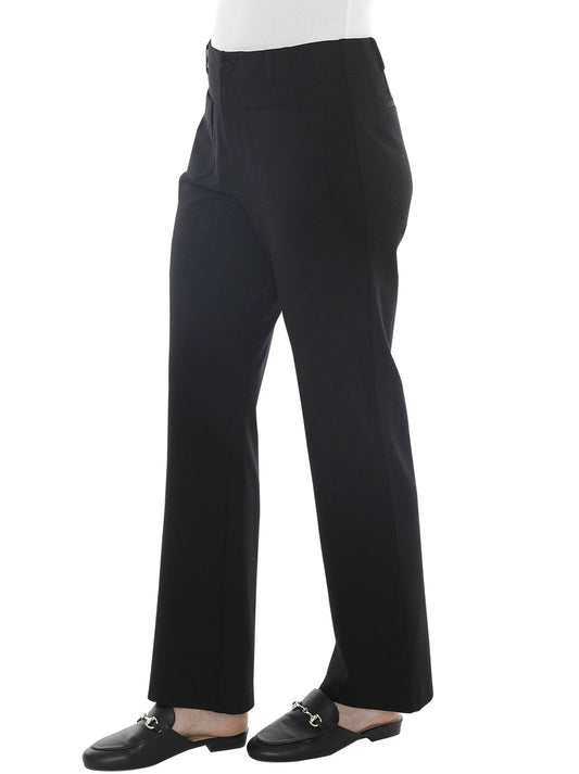 Jump Front Pocket Ponti Pant (Black)