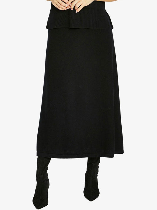 JUMP A LINE KNIT SKIRT (Black)