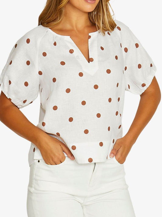 JUMP SPOT PRINT TOP (White Chestnut)