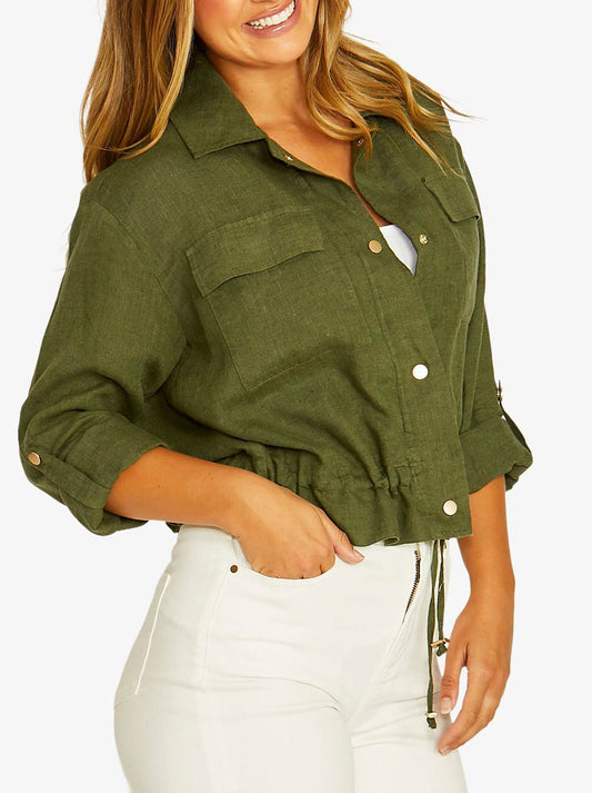 Jump Drawstring Jacket (Evergreen)