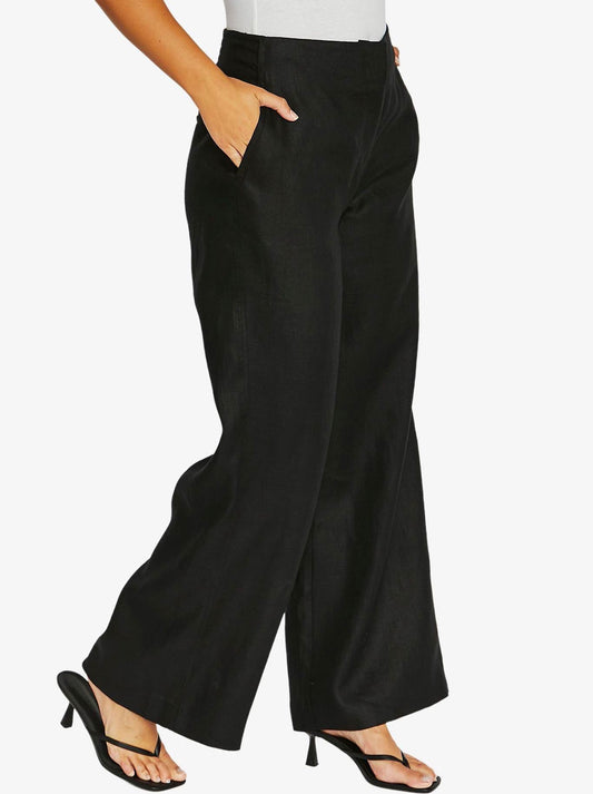Jump Twill Wide Leg Pant (Black)