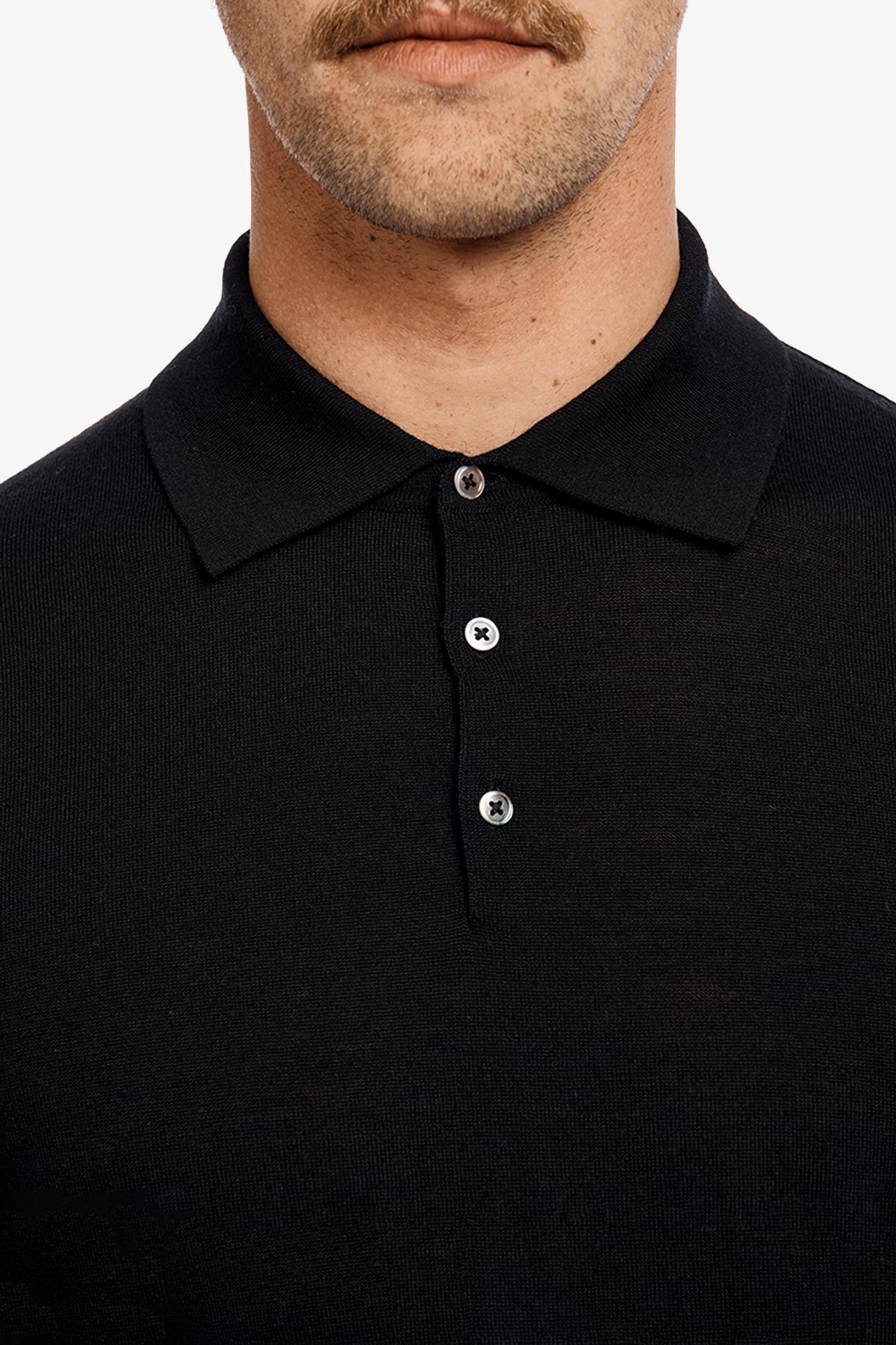 Anthony Squires Kelvin L/S knit polo (Black)
