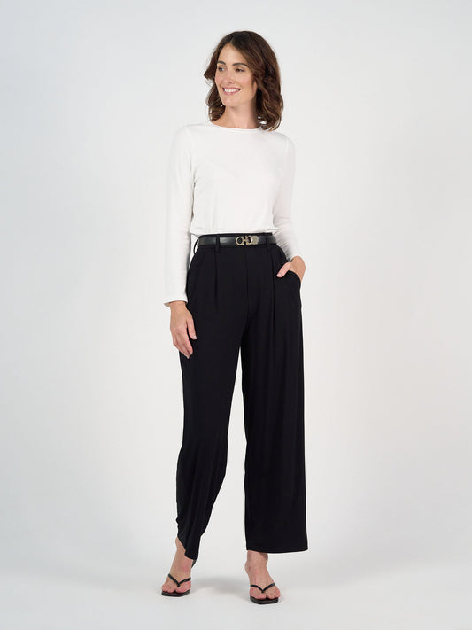 Lou Lou Kelly Ribbed Long Sleeve Bamboo Top (Cream)