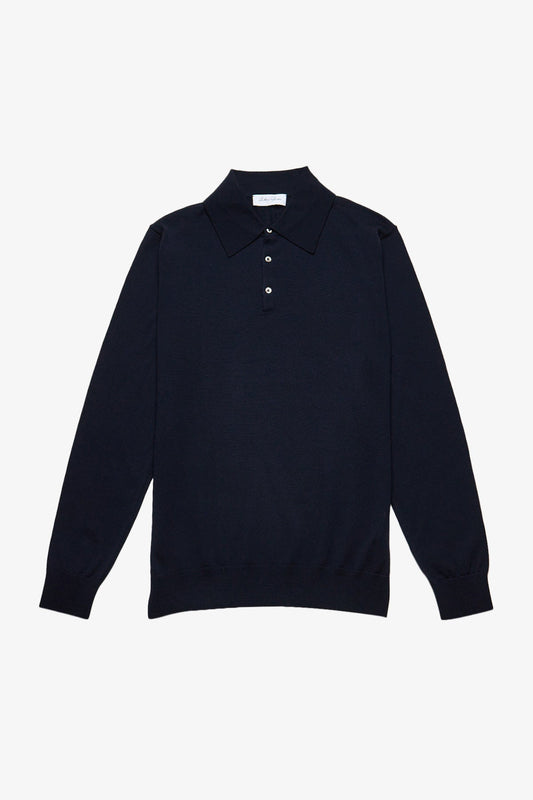 Anthony Squires Kelvin L/S knit polo (Navy)