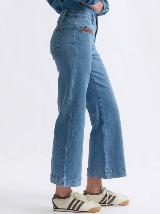 KIREINA LEATHER POCKET FREYA JEAN (70S Blue)