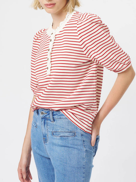 Kireina Jacqueline Top (White/Red)