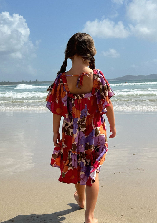 LITTLE AUGUSTE Leah Mini Dress (Red)