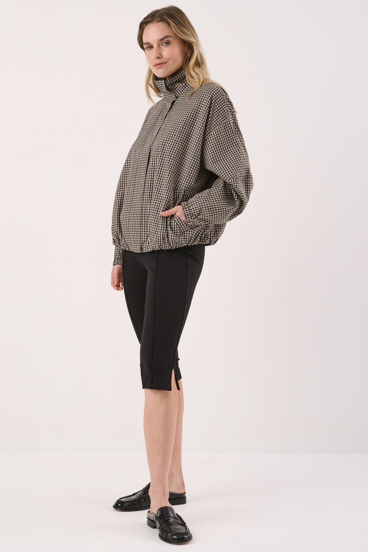 Sass Clothing Sammie Bomber Jacket (Camel Check)