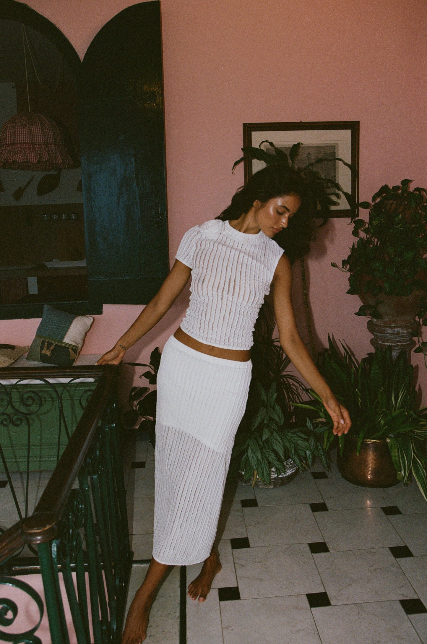 Loulou Midi Skirt (White)