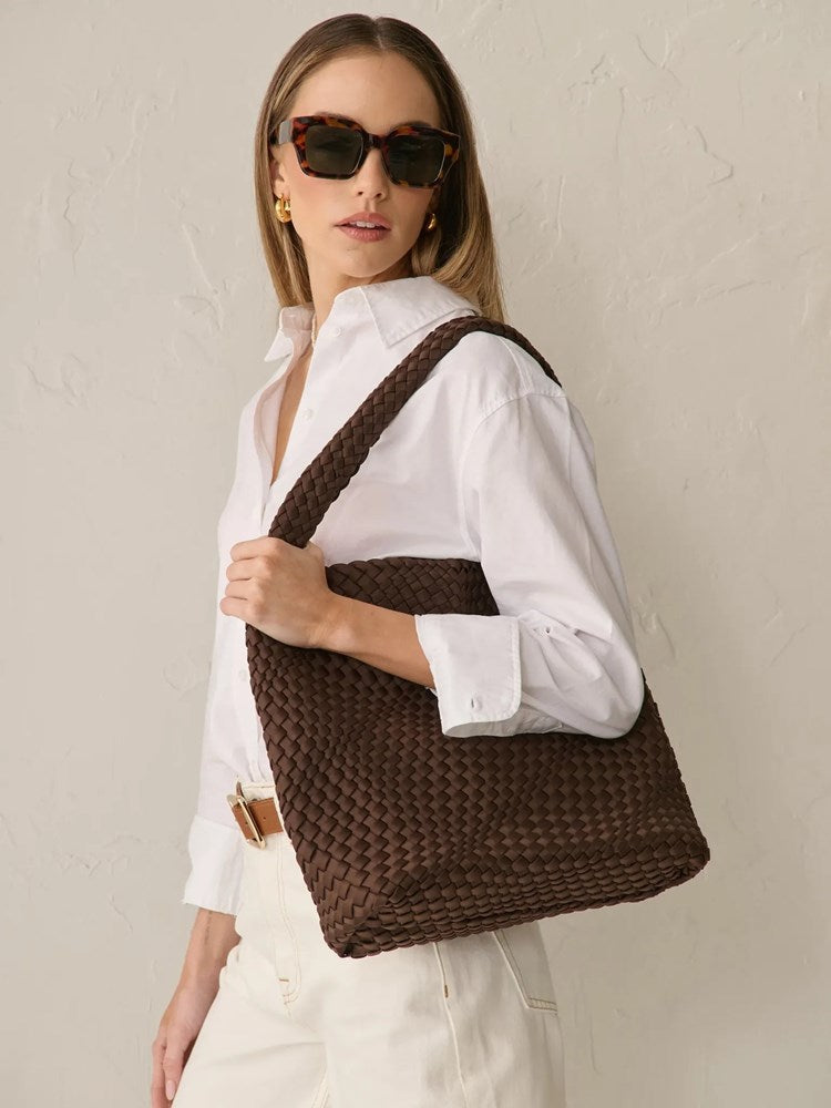 Betty Basics L&S Layla Woven Tote Bag (Brown)