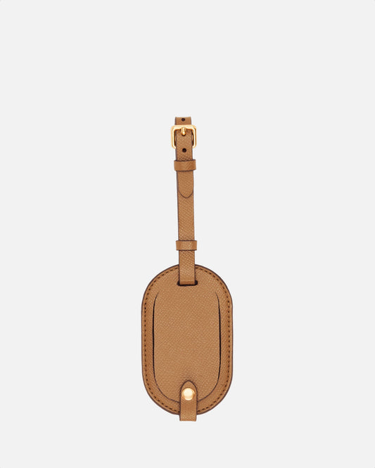 GROUP48 Essential Round Luggage Tag Recycled Saffiano Rich (Tan)