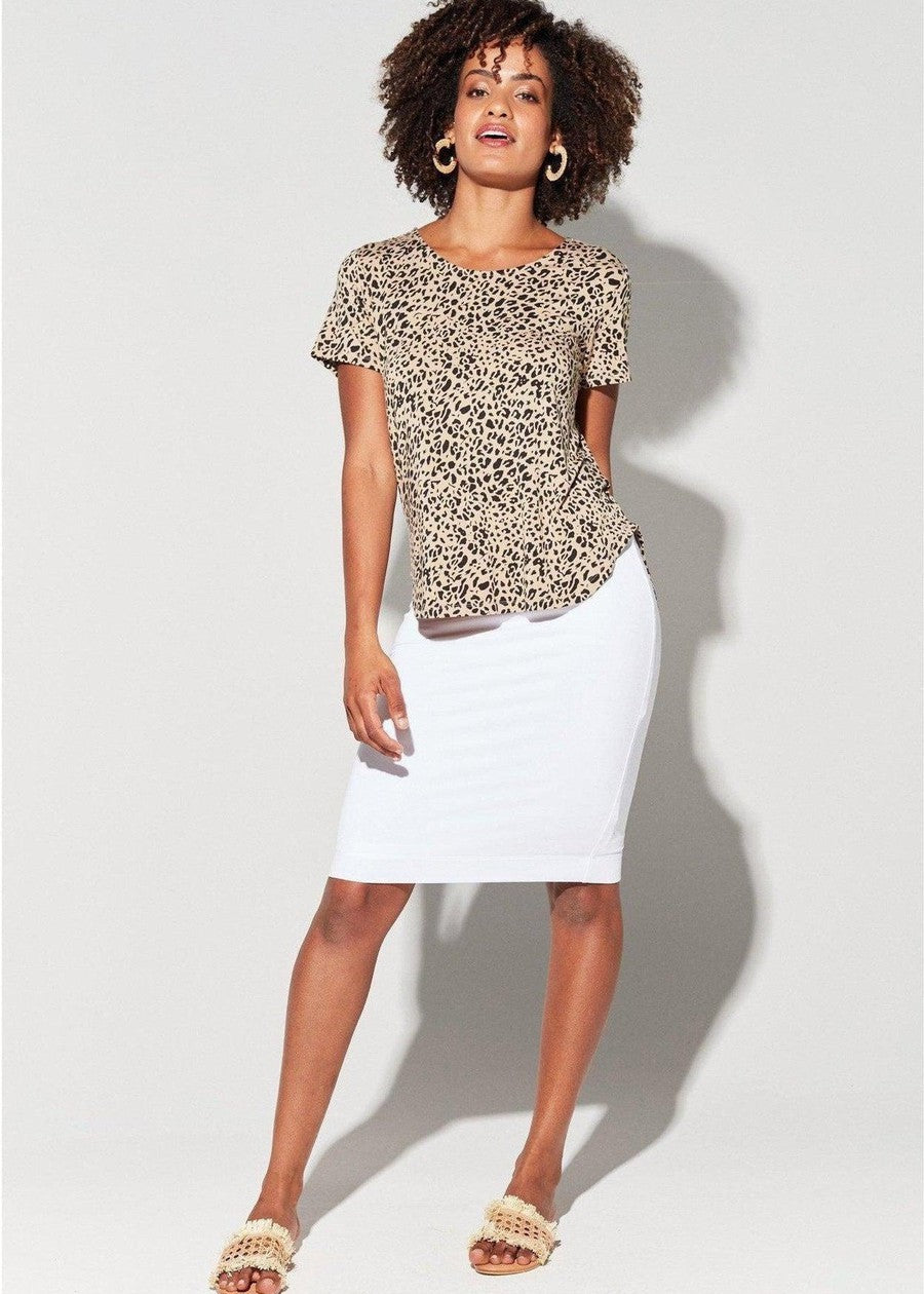 Lou Lou Janis Short Sleeve Bamboo T-Shirt (Brown Leopard)