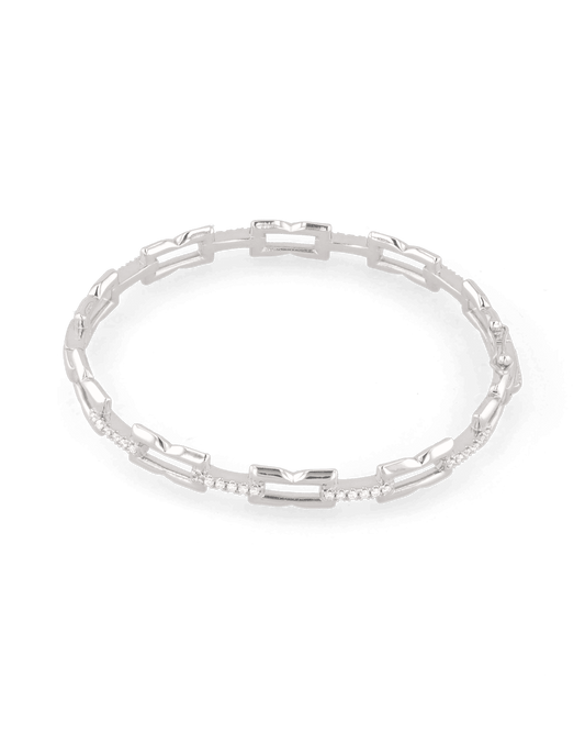 Lavana Signature Silver Diamond Bangle