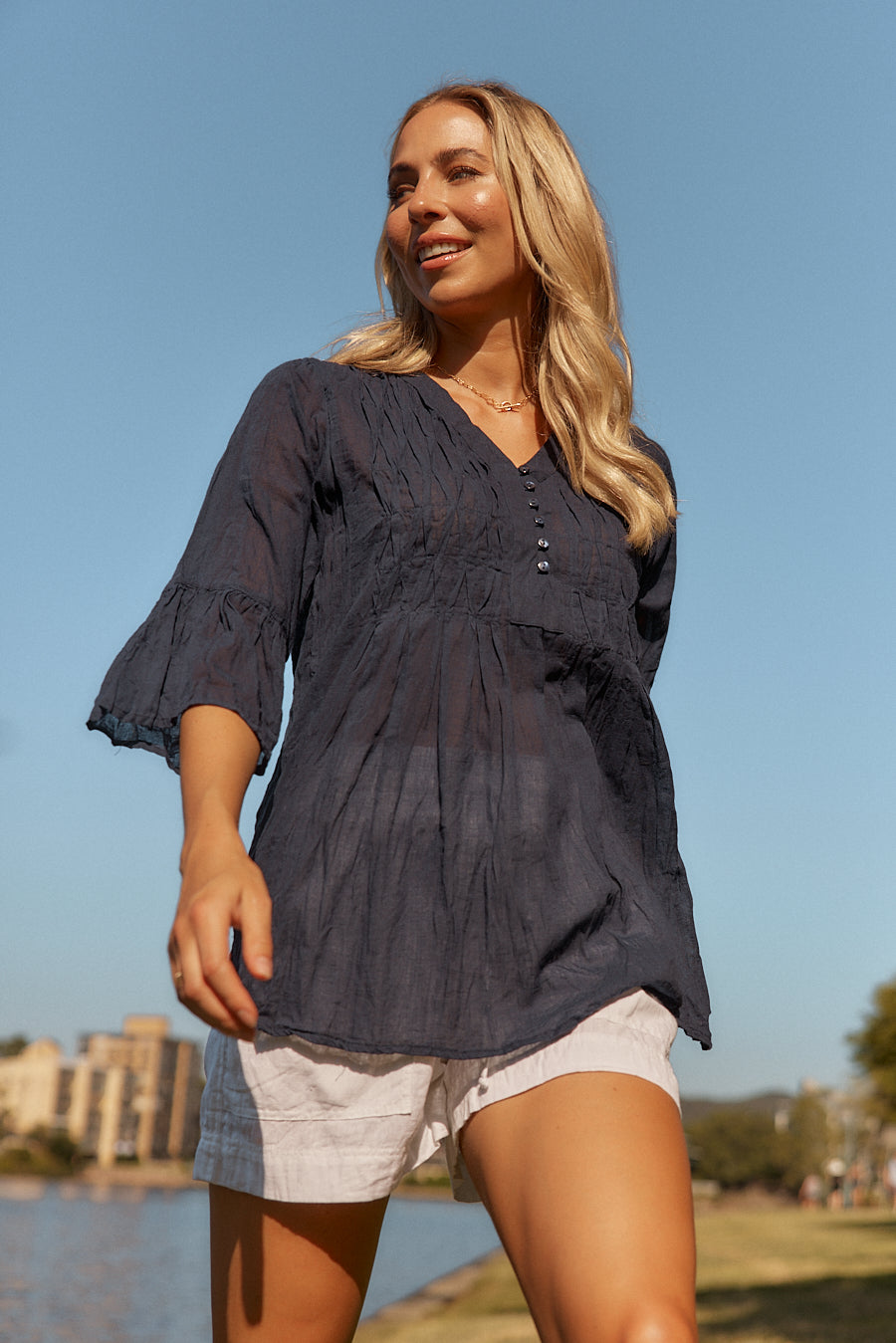 Lulalife Midori Shirt | EXCLUSIVE (Navy)