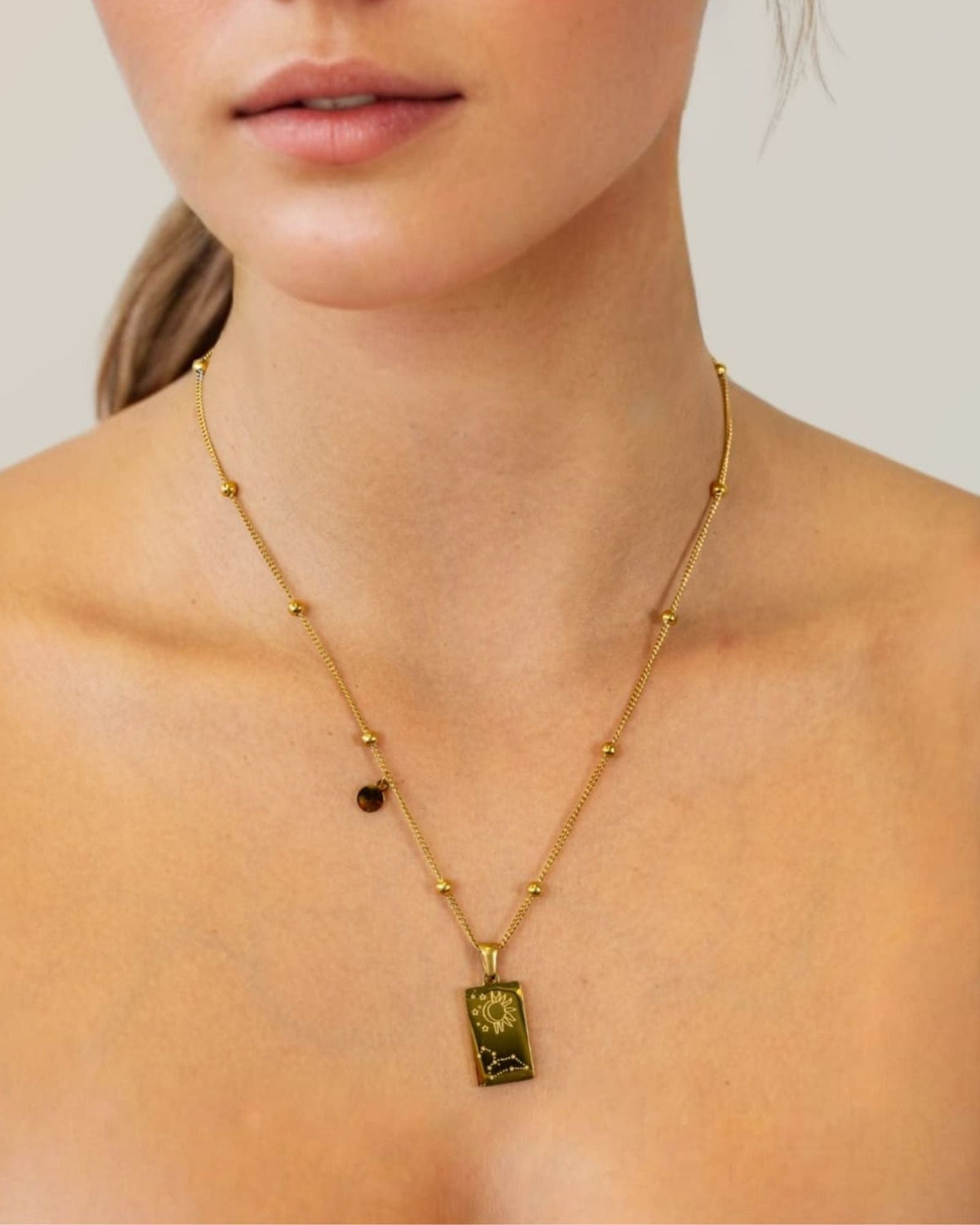 LAVANA Leo Gold Zodiac Tag Necklace