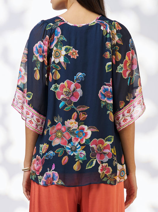 LOOBIE'S STORY MYSTIC ROSE BLOUSE (Indigo)