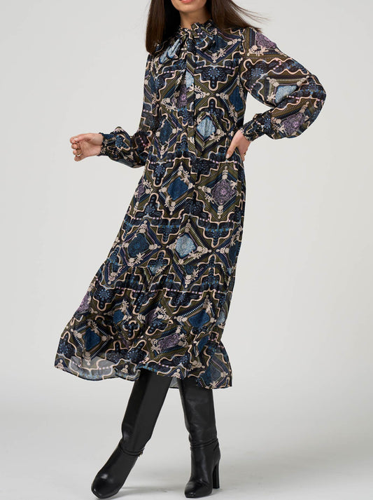LOOBIE'S STORY REGALIA MIDI DRESS (Olive)