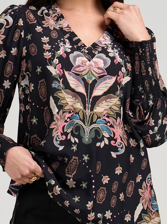 Loobie'S Story Antionette Blouse (Black/Multi)