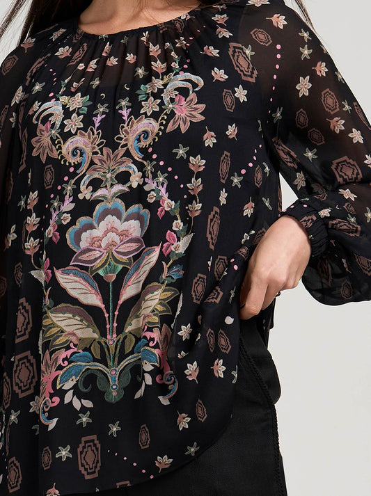 LOOBIE'S STORY ANTIONETTE TOP (Black/Multi)