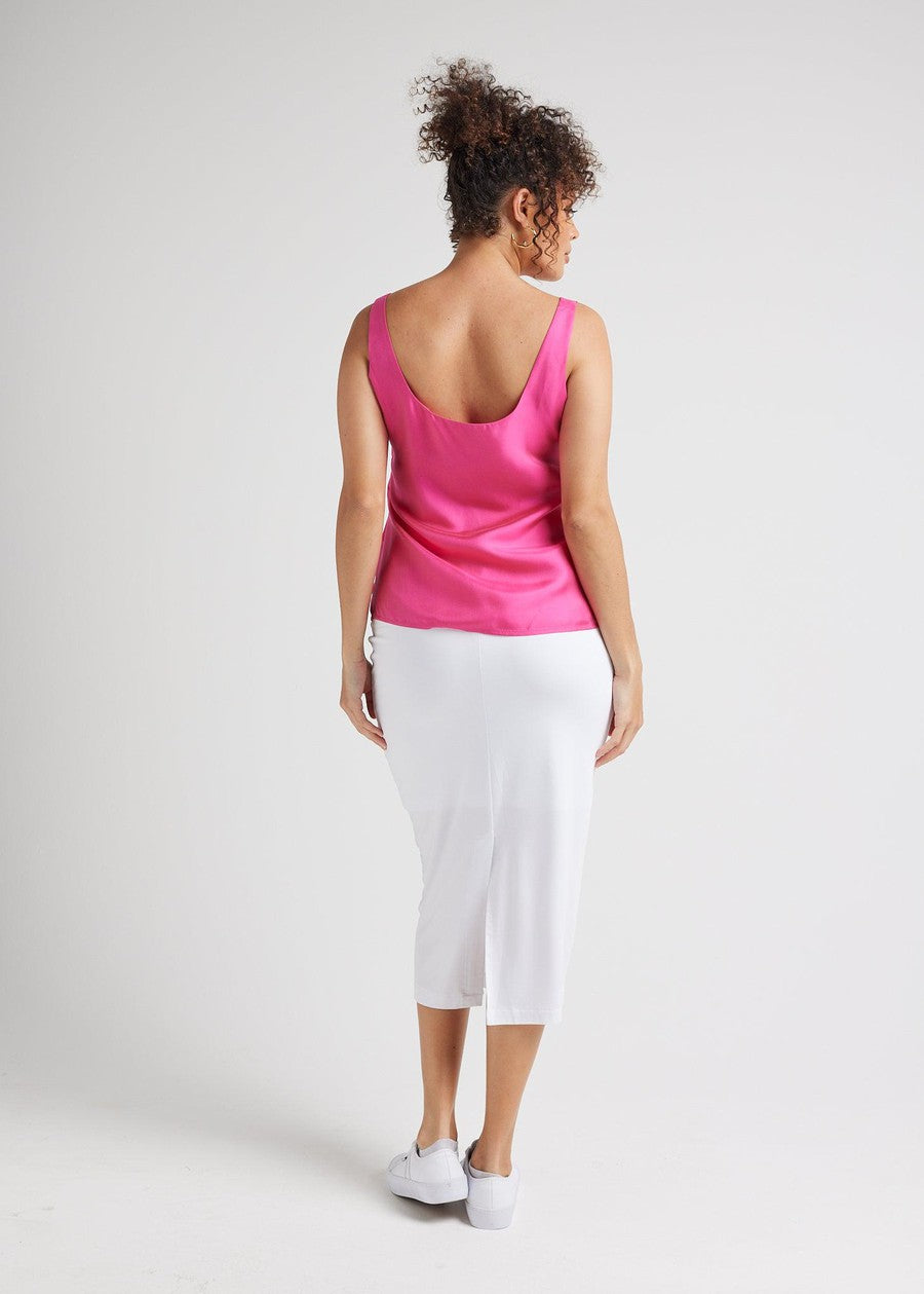 Lou Lou Poppy Silk Sleeveless Camisole (Fuschia)