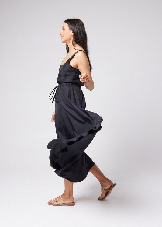 Lou Lou Poppy Silk Sleeveless Camisole (Black)