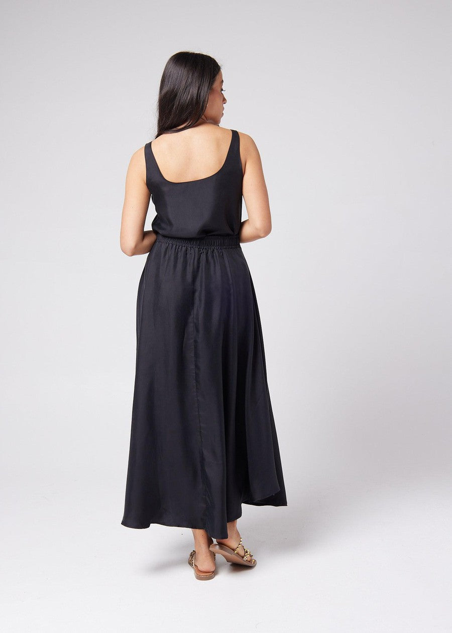 Lou Lou Poppy Silk Sleeveless Camisole (Black)