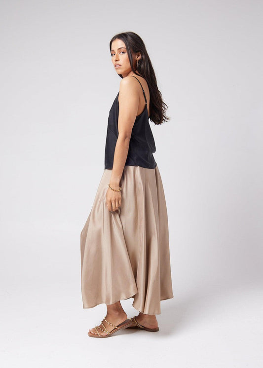 Lou Lou Clover Sleeveless Silk Cami (Black)