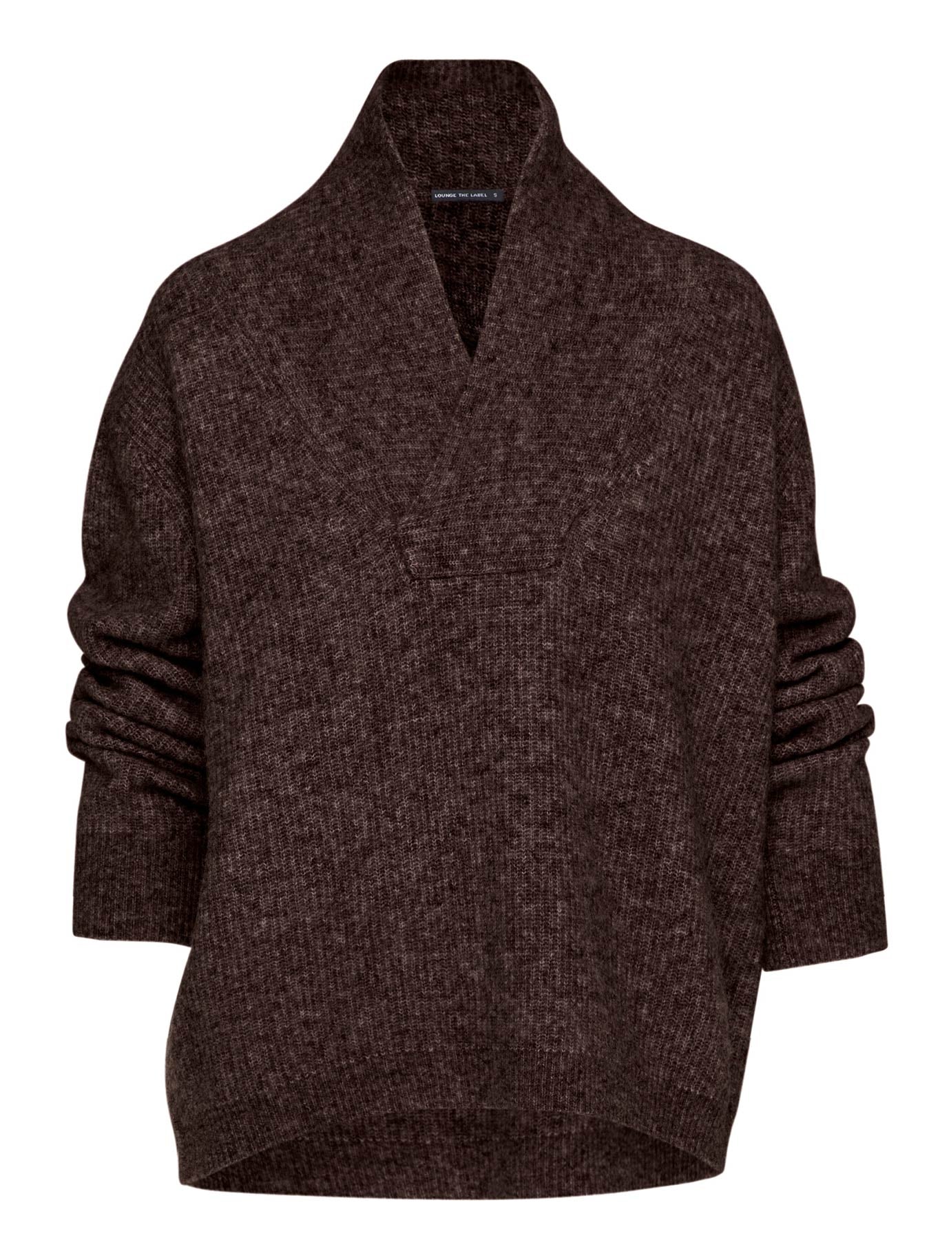 Image of a model wearing Outerwear. Product name - LOUNGE THE LABEL MORITZ TUNIC in Espresso colour by brand - Lounge