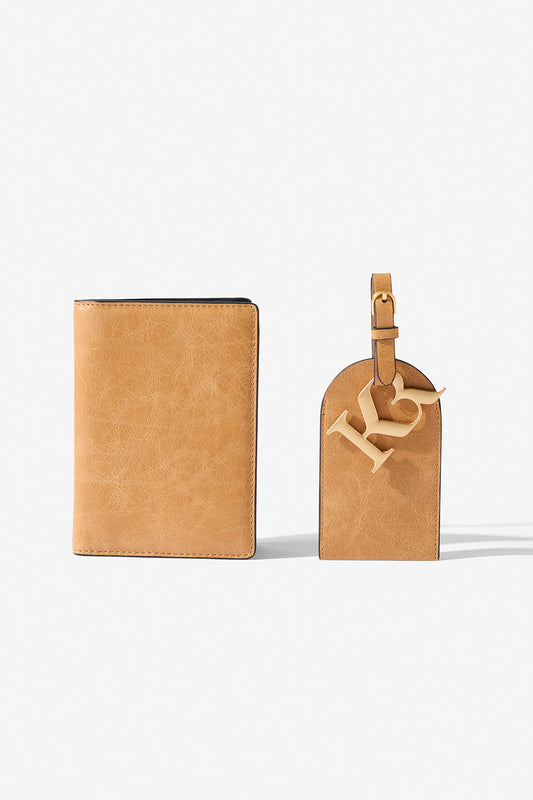 KINNON BY ROMY LUGGAGE TAG & PASSPORT HOLDER DUO (Biscotto)
