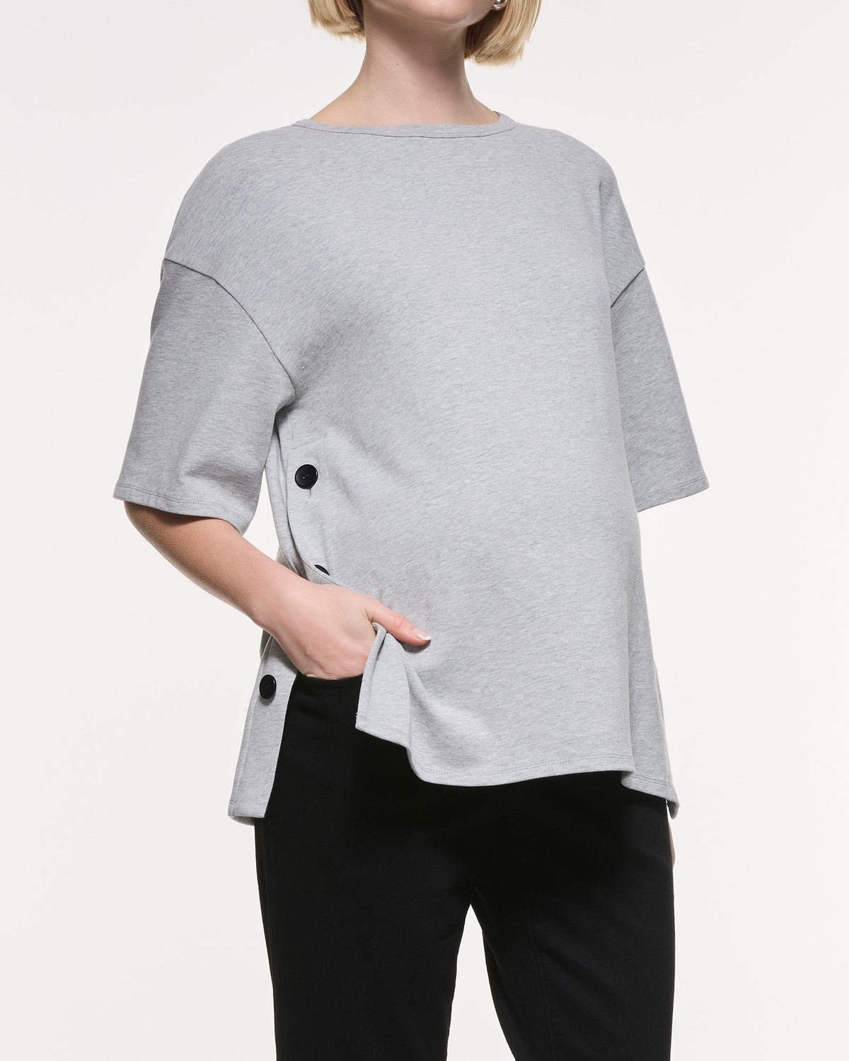 Soon Maternity Luna Button Cotton Top