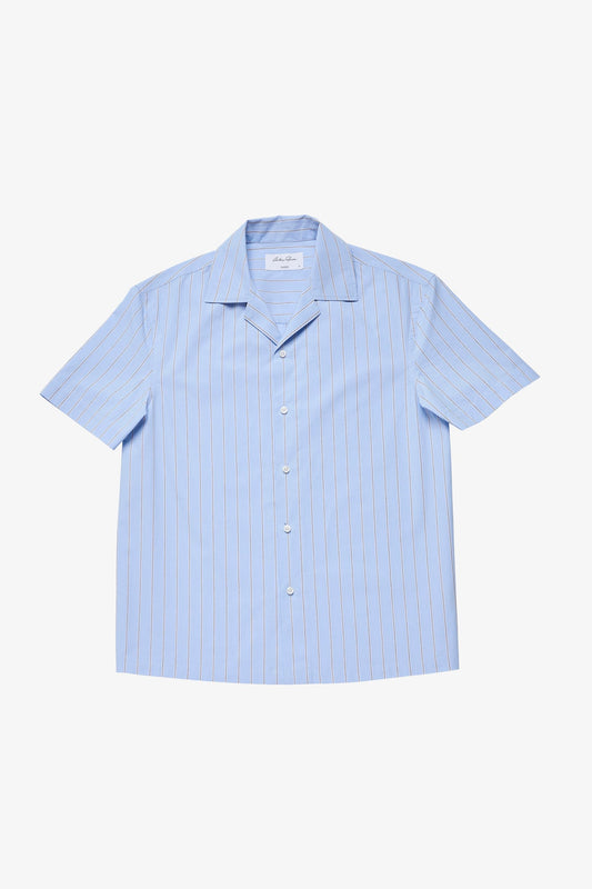 Anthony Squires Ly stripe poplin S/S shirt (Blue)