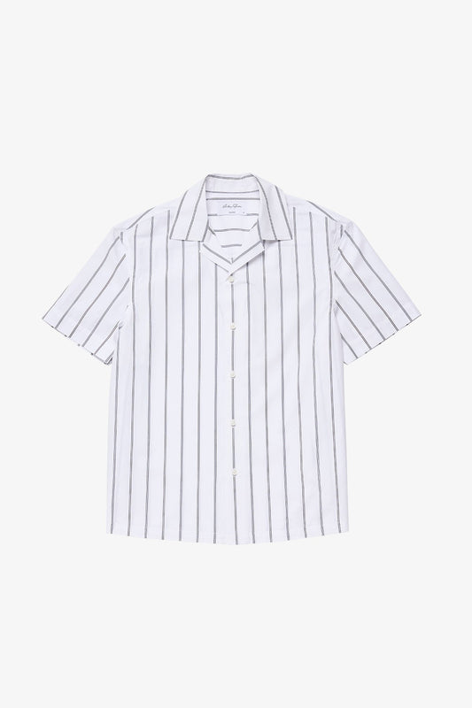 Anthony Squires Ly stripe poplin S/S shirt (White)