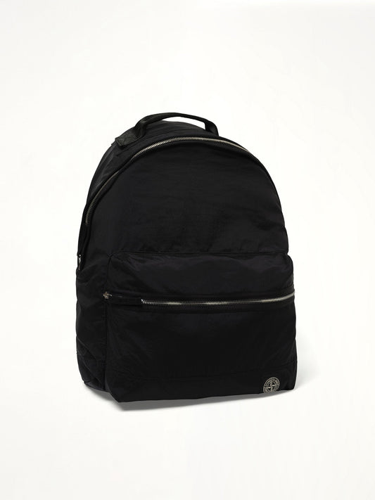 STONE ISLAND 9200016 Coated Nylon Backpack (Black)