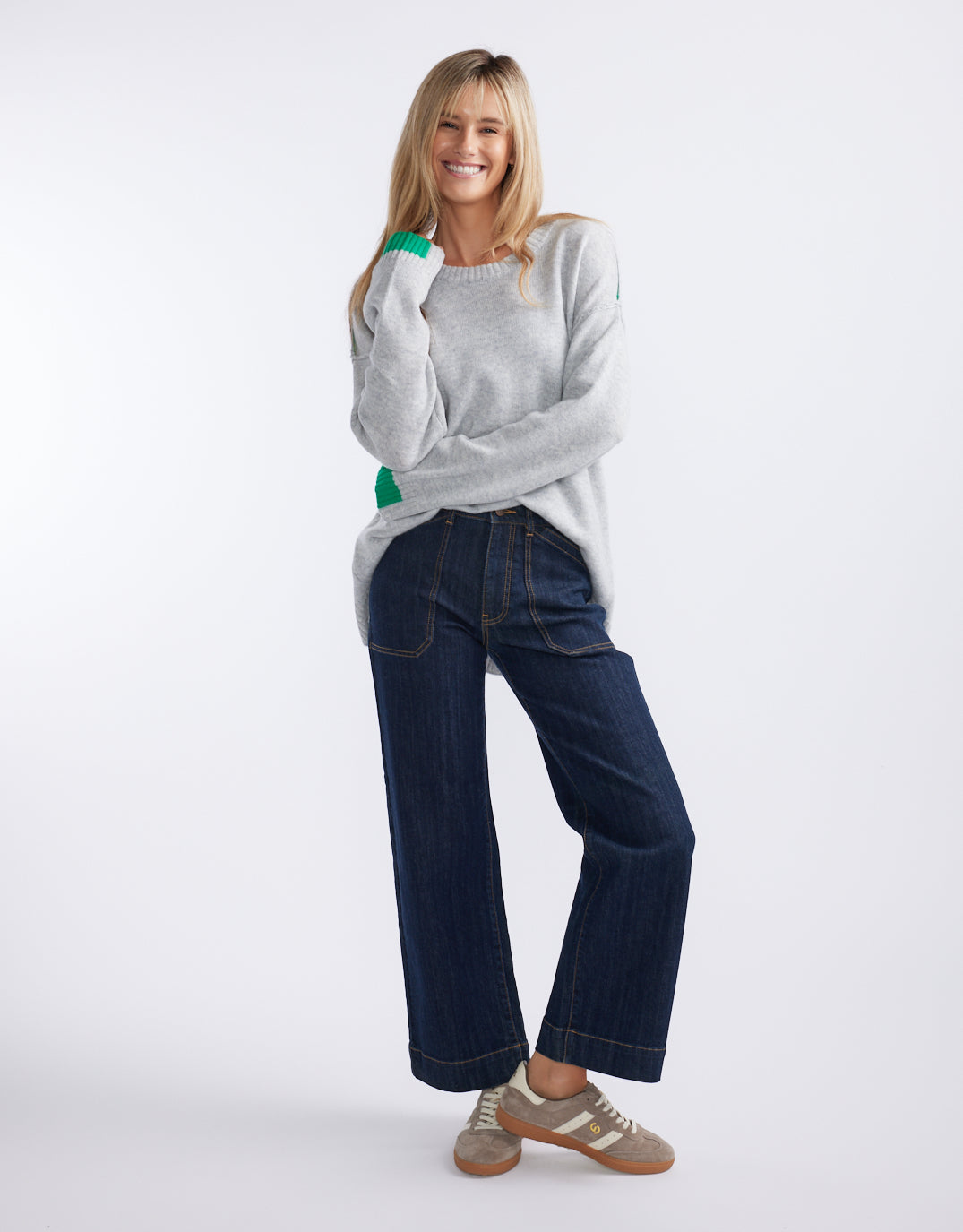 White & Co. Marais Wool Cashmere Knit (Grey Marle)