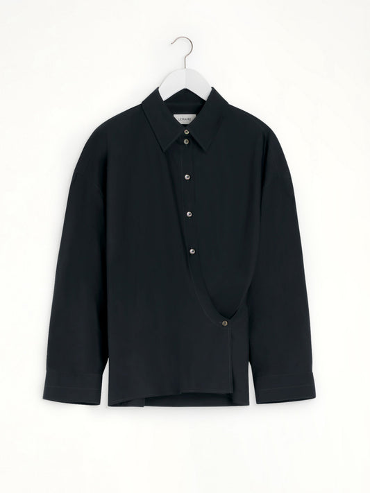 LEMAIRE Straight Collar Twisted Shirt (Navy)