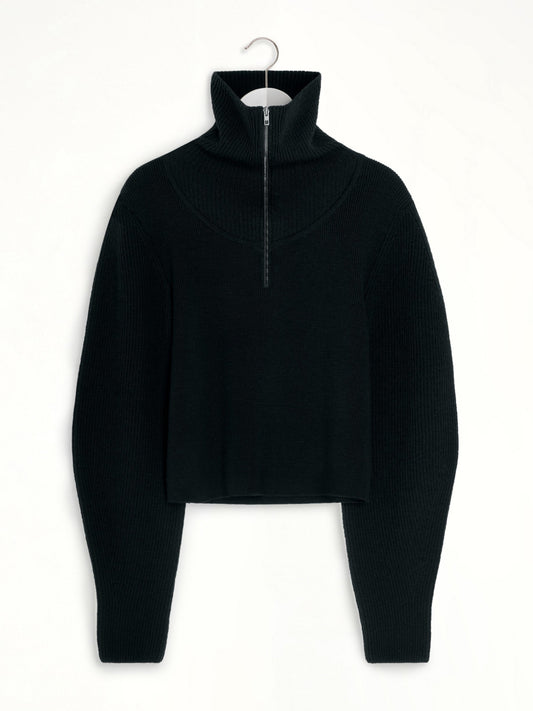LEMAIRE Zipped Sweater (Black)