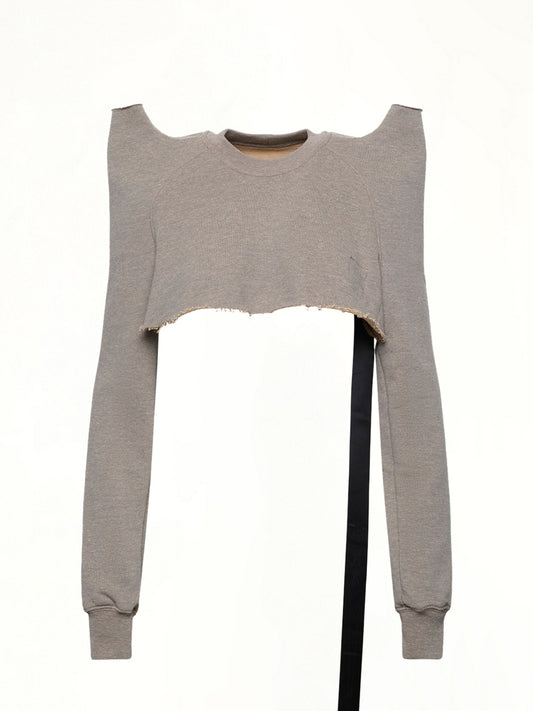 RICK OWENS DRKSHDW Cropped Tecsweat (Melange Grey)